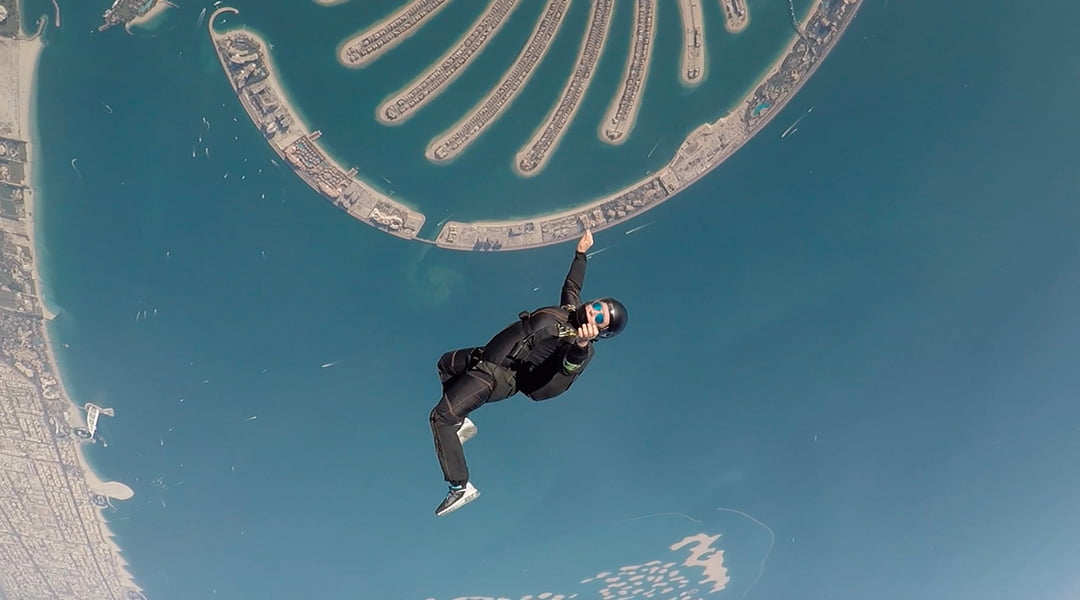 Princess Latifa Skydiving over Palm Jumeirah Dubai