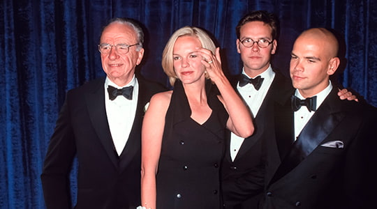 Rupert Murdoch Elisabeth Murdoch James Murdoch Lachlan Murdoch in formal attire