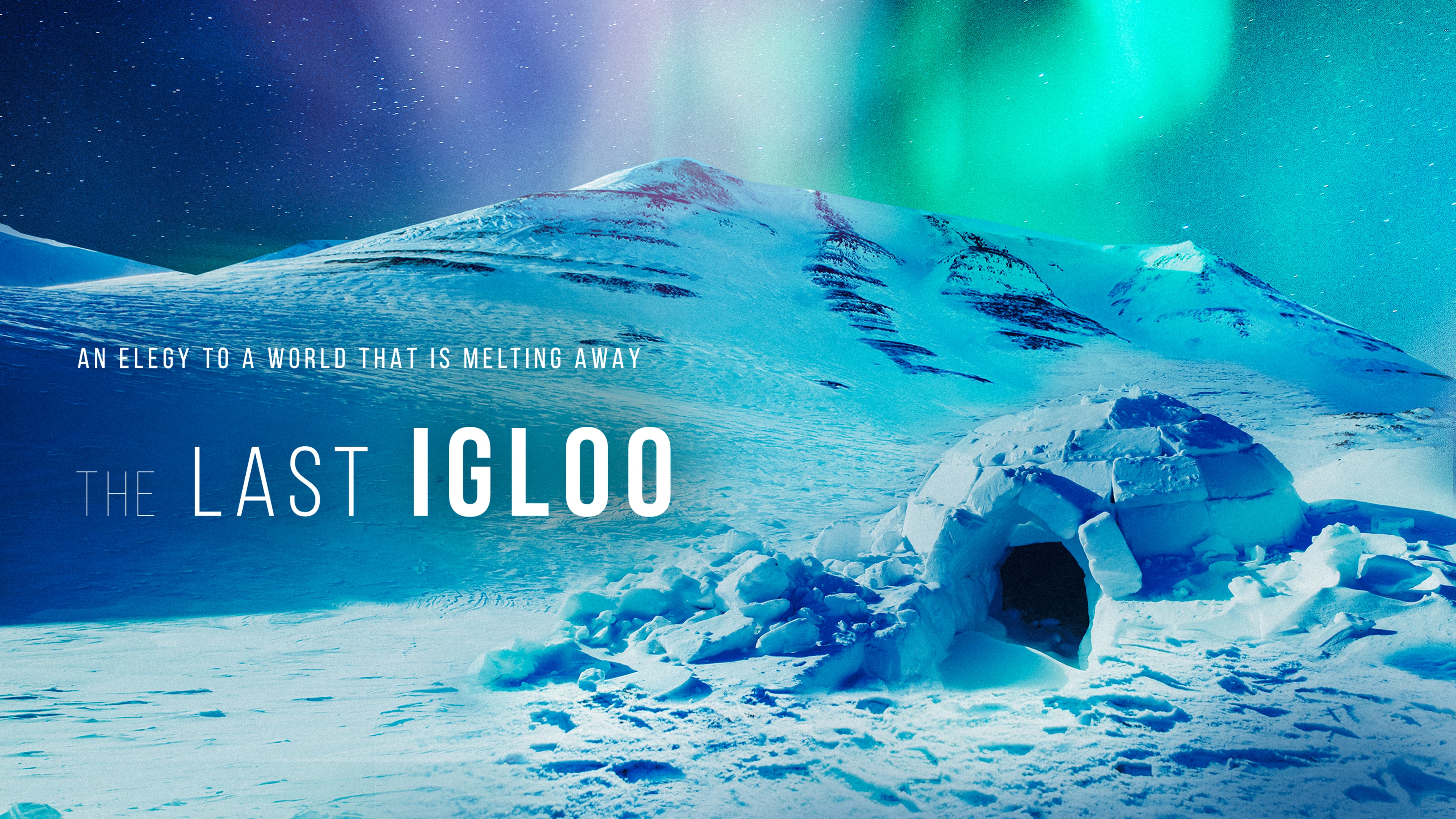 Arctic landscape in East Greenland with Igloo