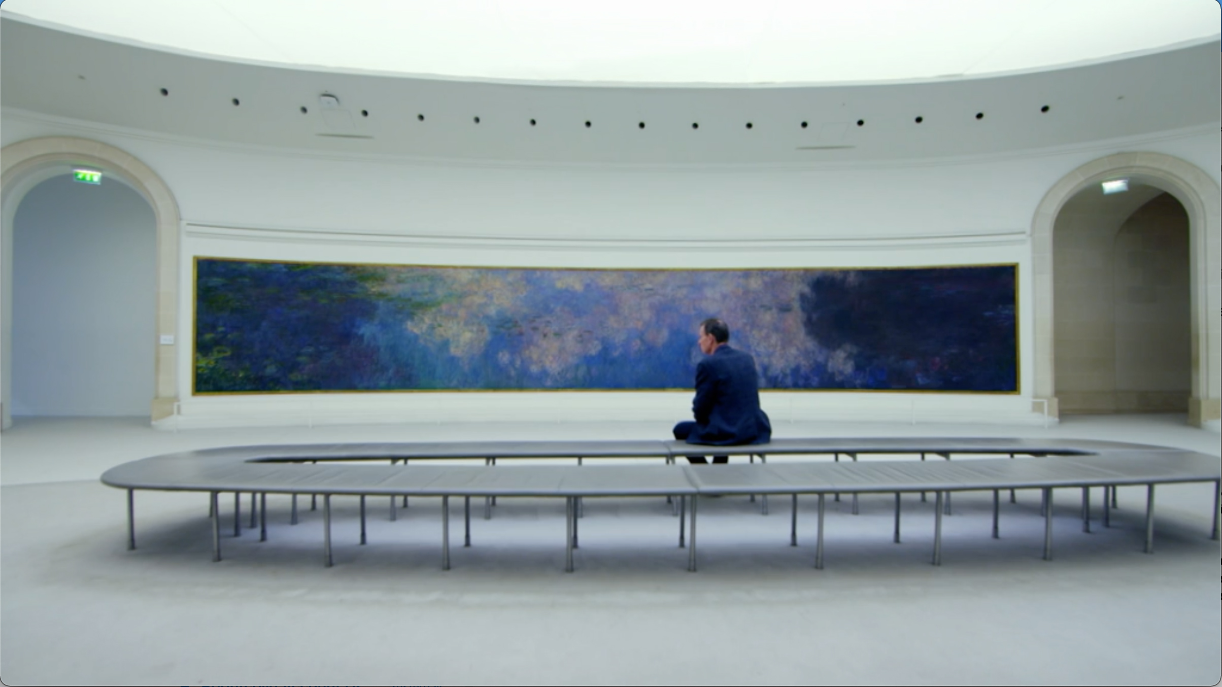 Andrew Marr looking at Water Lilies by Claude Monet