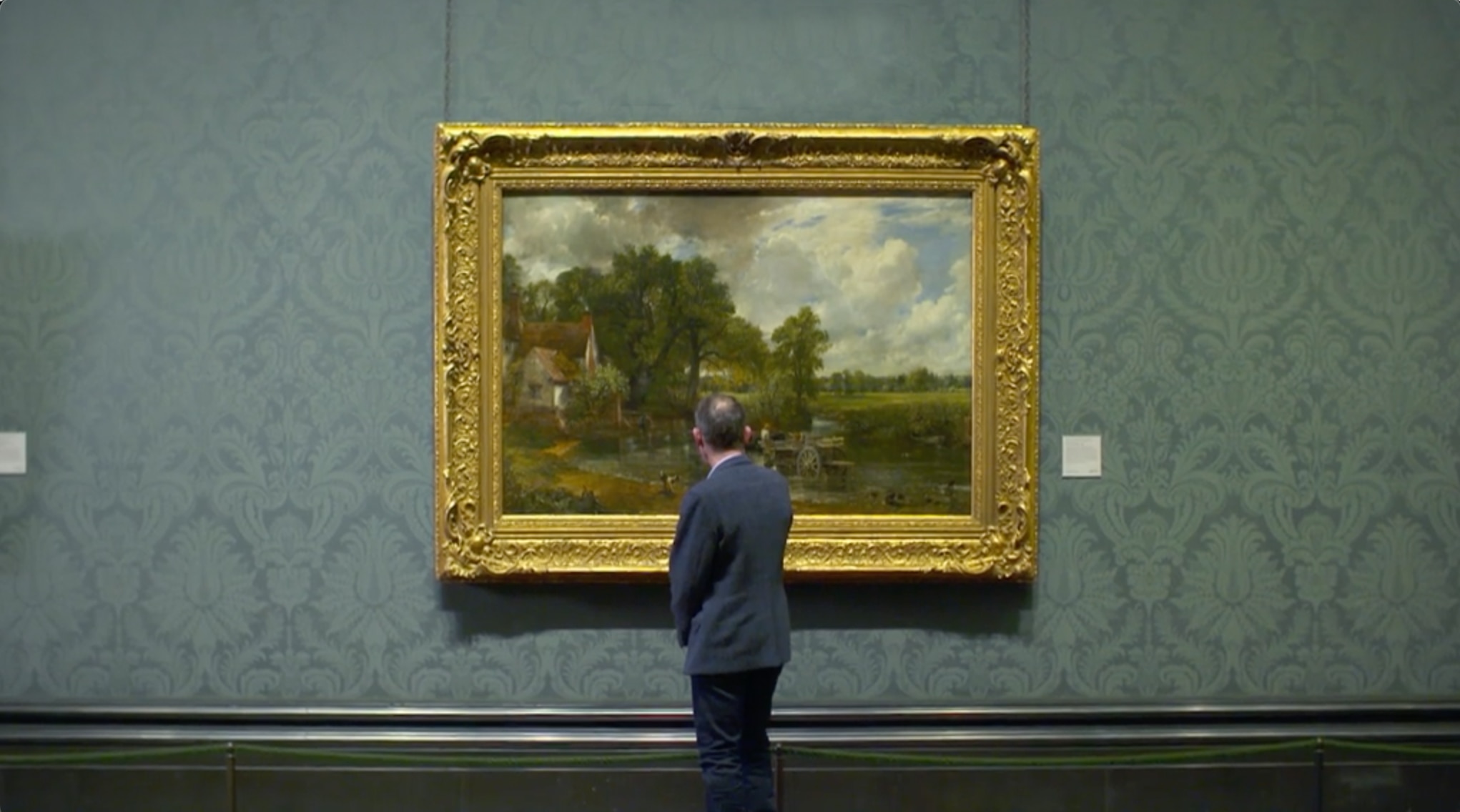 Andrew Marr looking at The Hay Wain by John Constable