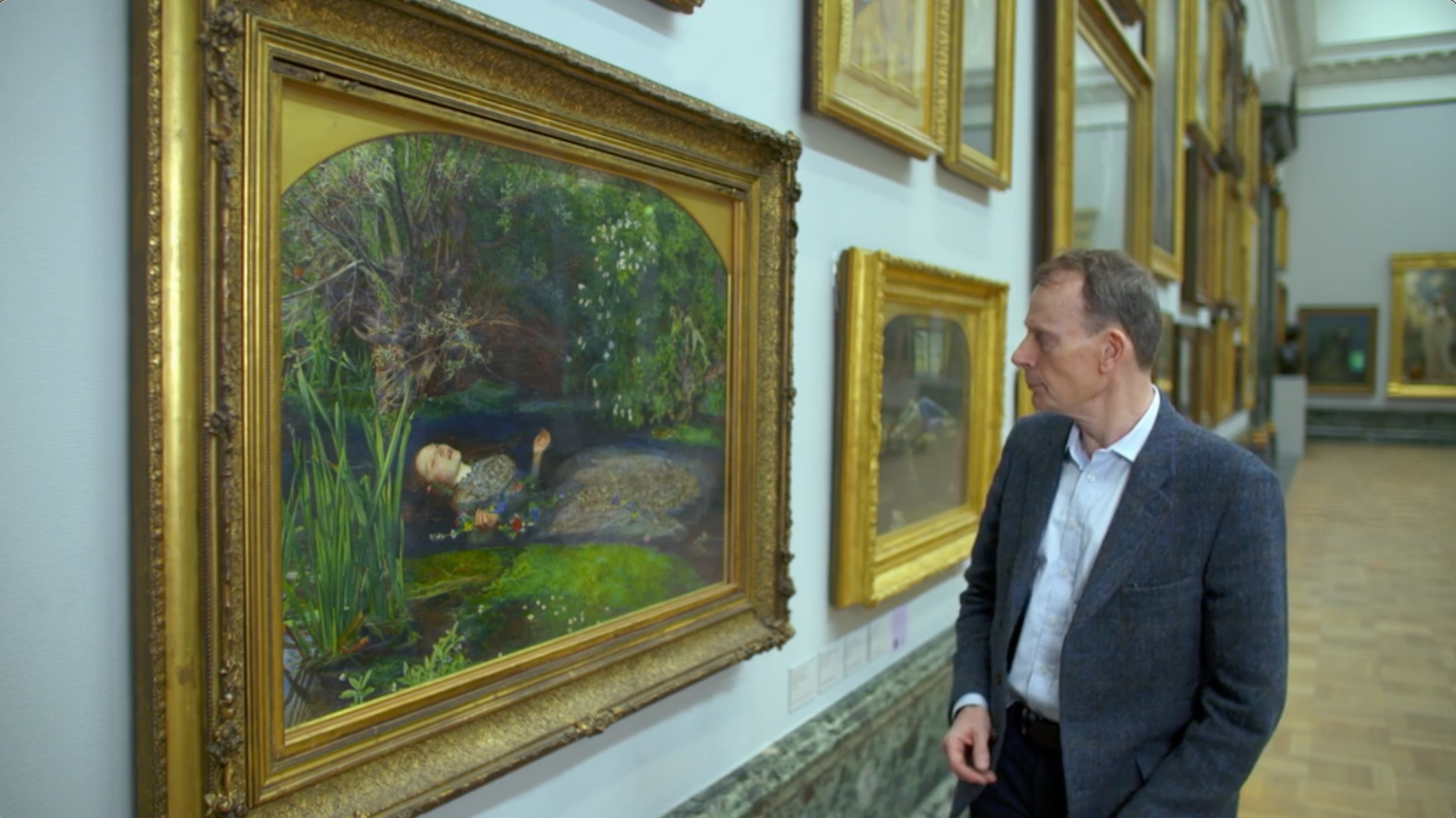 Andrew Marr looking at Ophelia by John Everett Millais