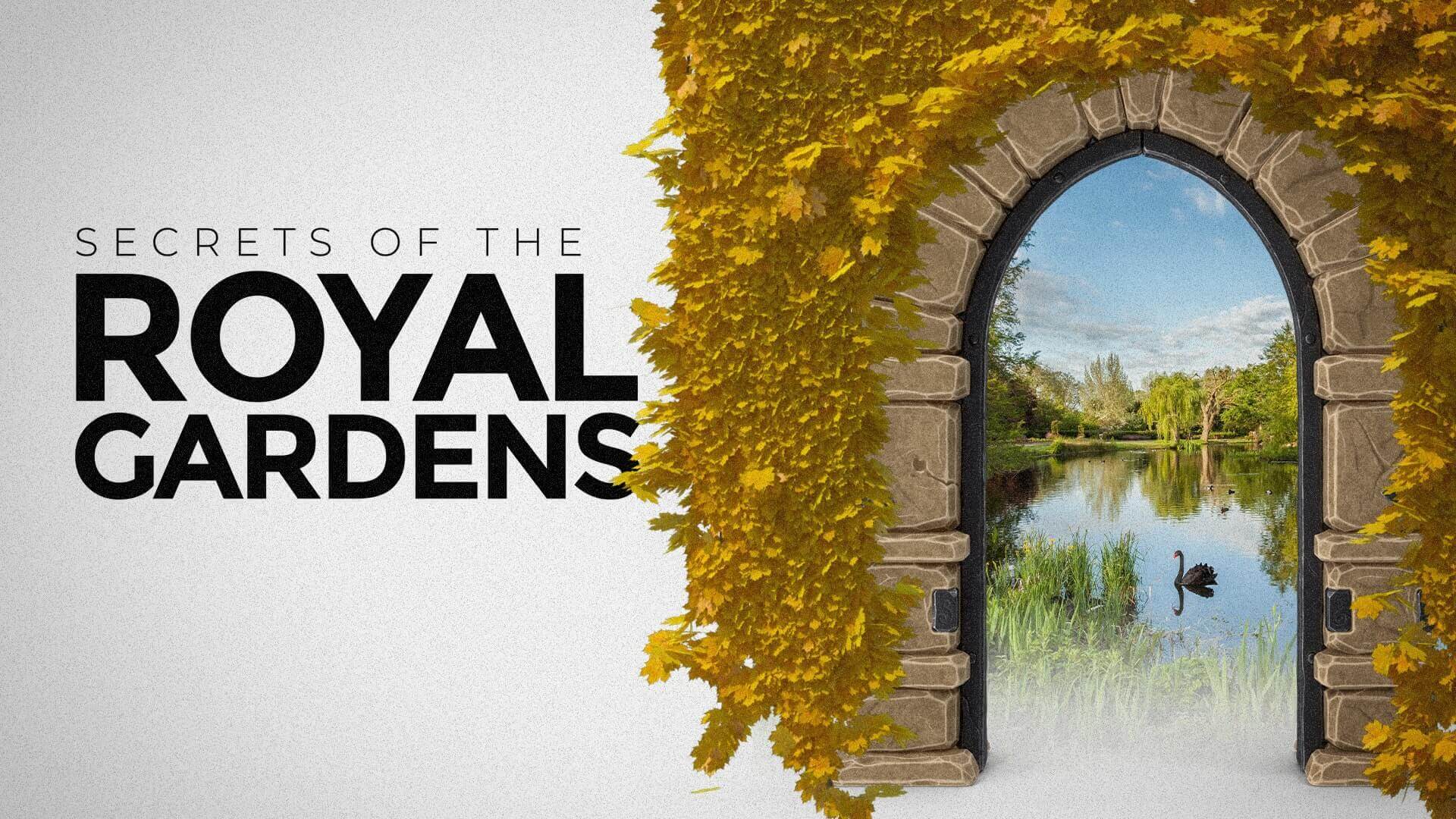 Image of an arc that shows garden scenery in the background