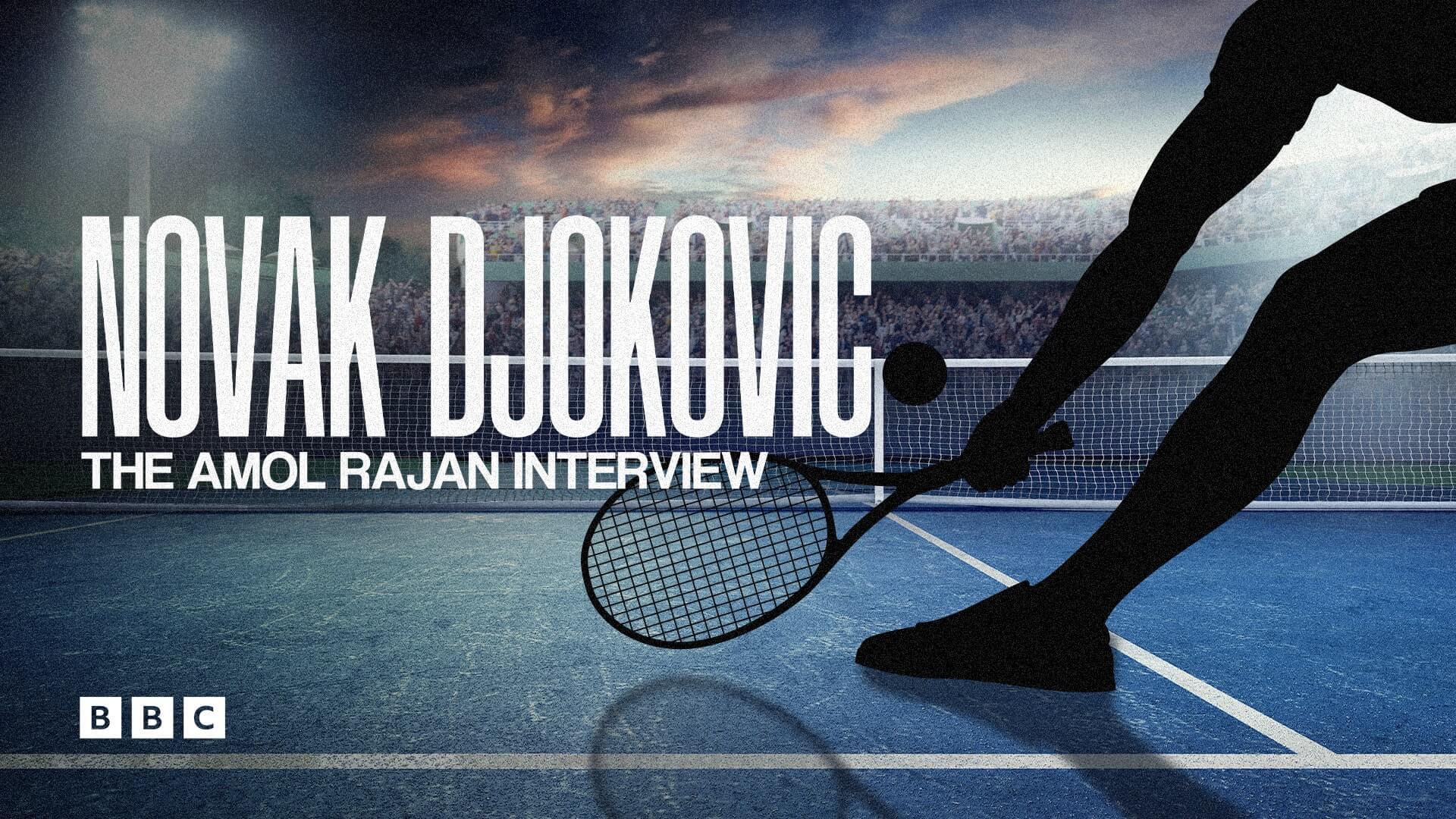 Male silhouette on a tennis court holding a tennis racket